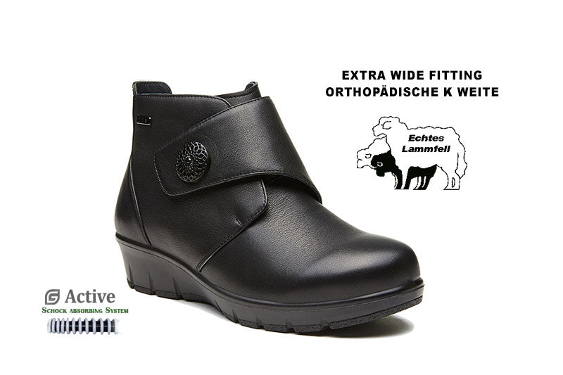 G Comfort 799-6 Black Ankle Boots