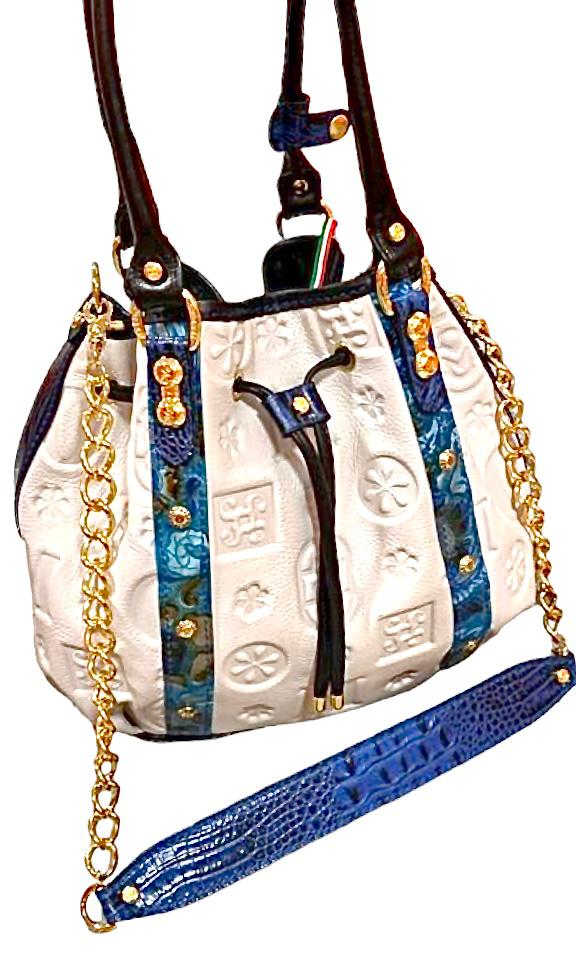 Marino Orlandi MO4130C White & Blue Handbag