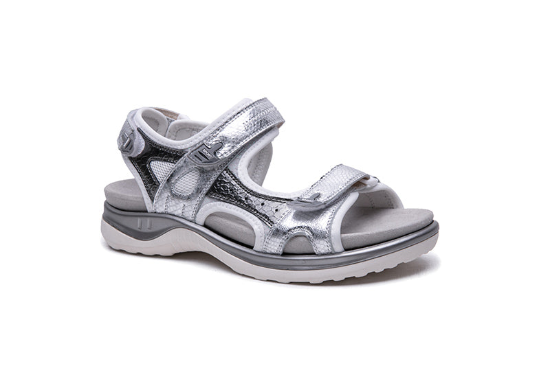 G Comfort 9051-1 SZ Silver Tin Velcro Sandals