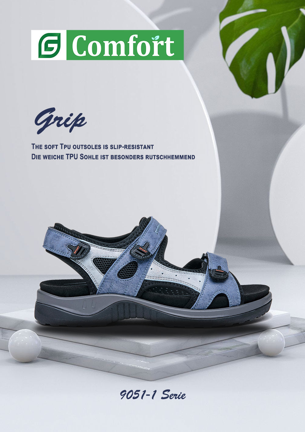 G Comfort 9051-1 Jeans Corals Combi Velcro Trekking Sandals