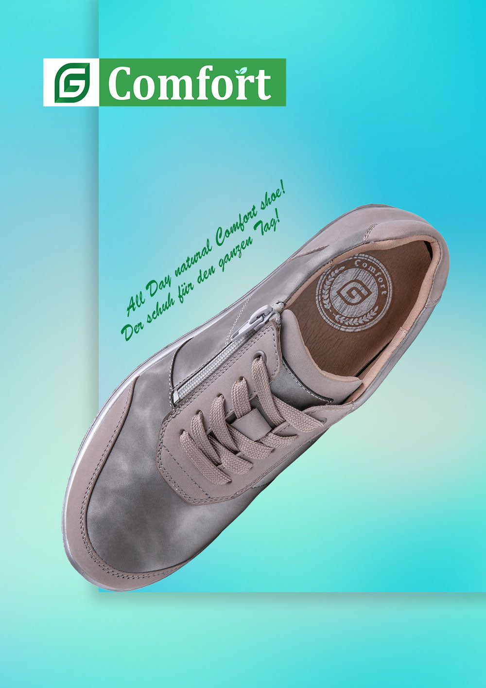 G Comfort 929-2 Grey Camo Combi Sneakers with Zip