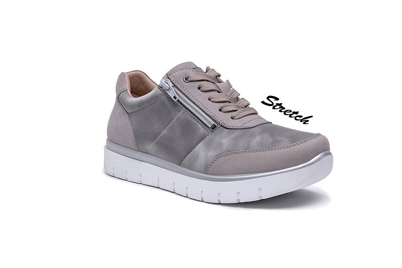 G Comfort 929-2 Grey Camo Combi Sneakers with Zip