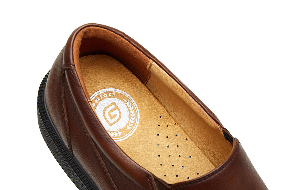 G Comfort A-996 Cognac Tan Tex Softnappa Lace up Shoes