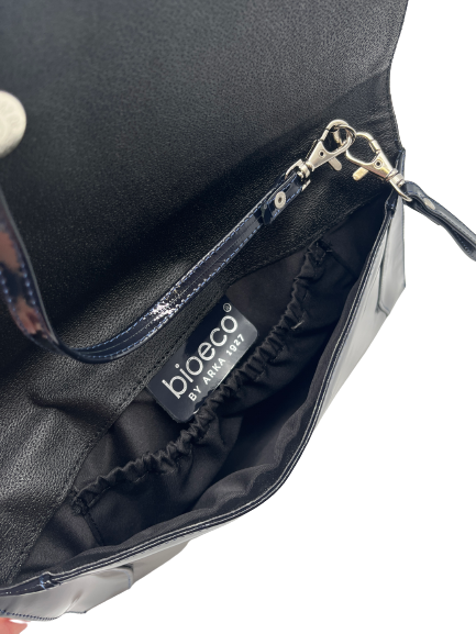 Bioeco by Arka B0002 1217+0006 Navy Suede & Patent Formal Clutch Bag