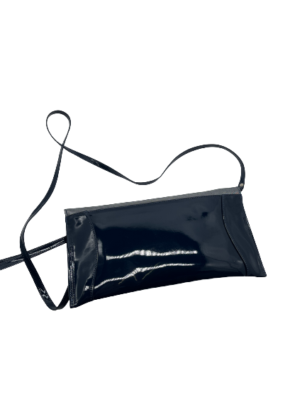 Bioeco by Arka B0002 1842+0006 Charcoal & Navy Patent Formal Clutch Bag