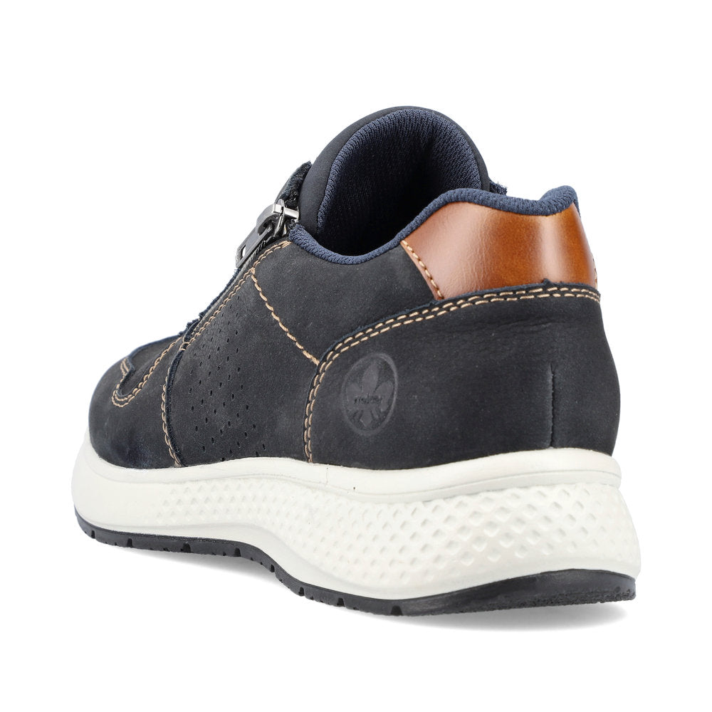 Rieker B7612-14 Navy Blue Nubuck Combi Lace Sneakers