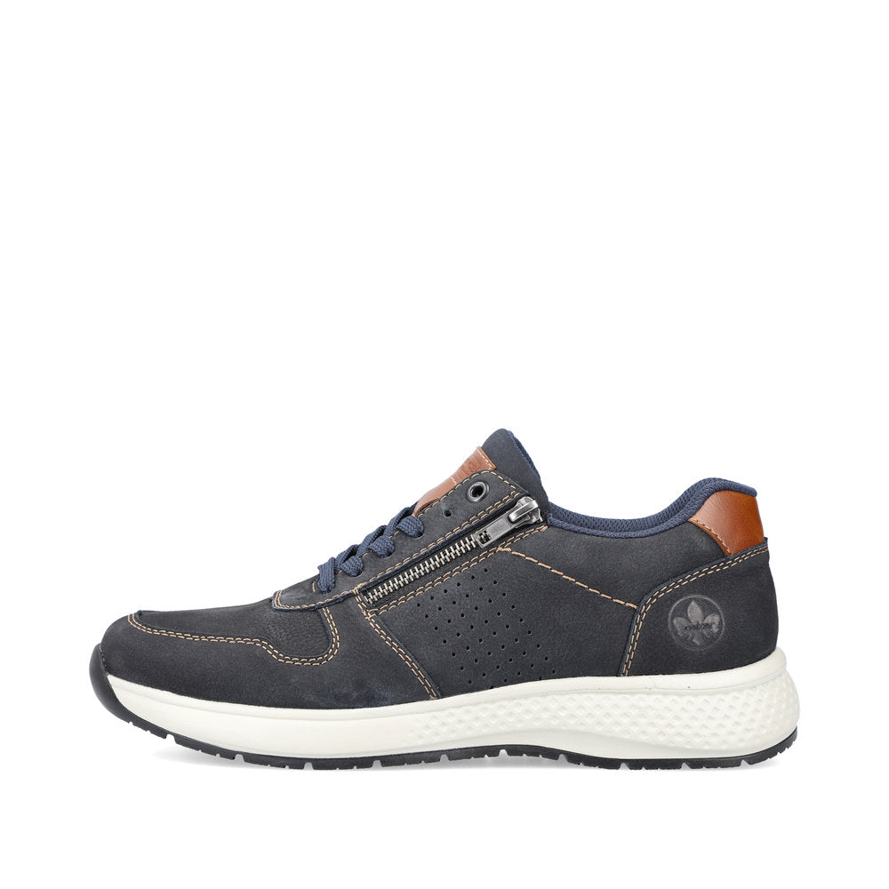 Rieker B7612-14 Navy Blue Nubuck Combi Lace Sneakers