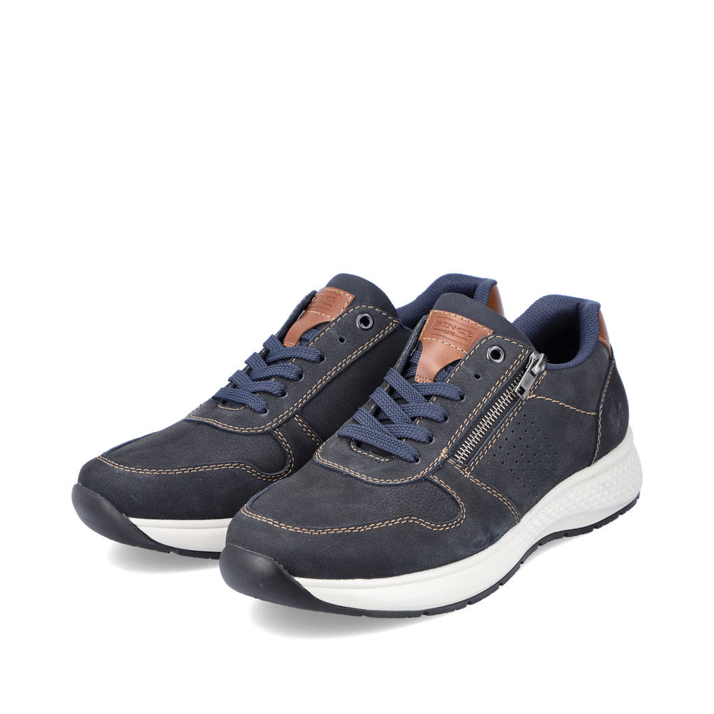 Rieker B7612-14 Navy Blue Nubuck Combi Lace Sneakers