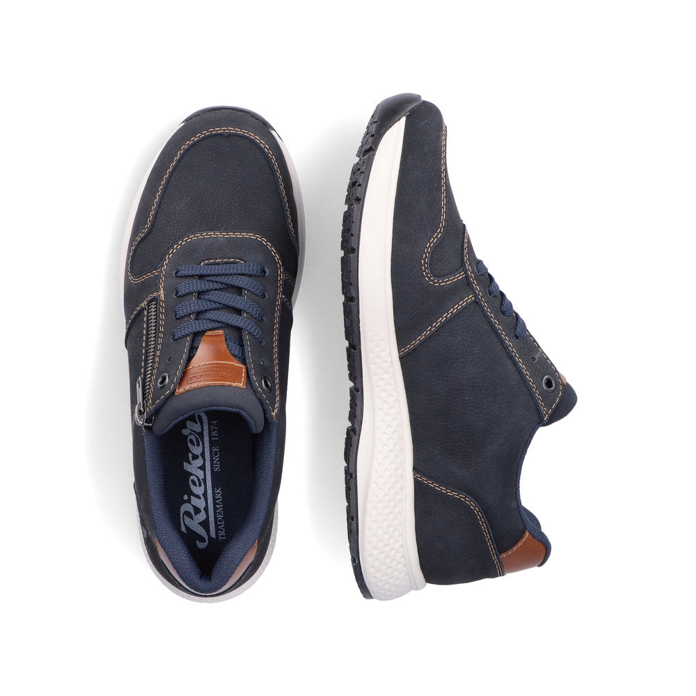 Rieker B7612-14 Navy Blue Nubuck Combi Lace Sneakers
