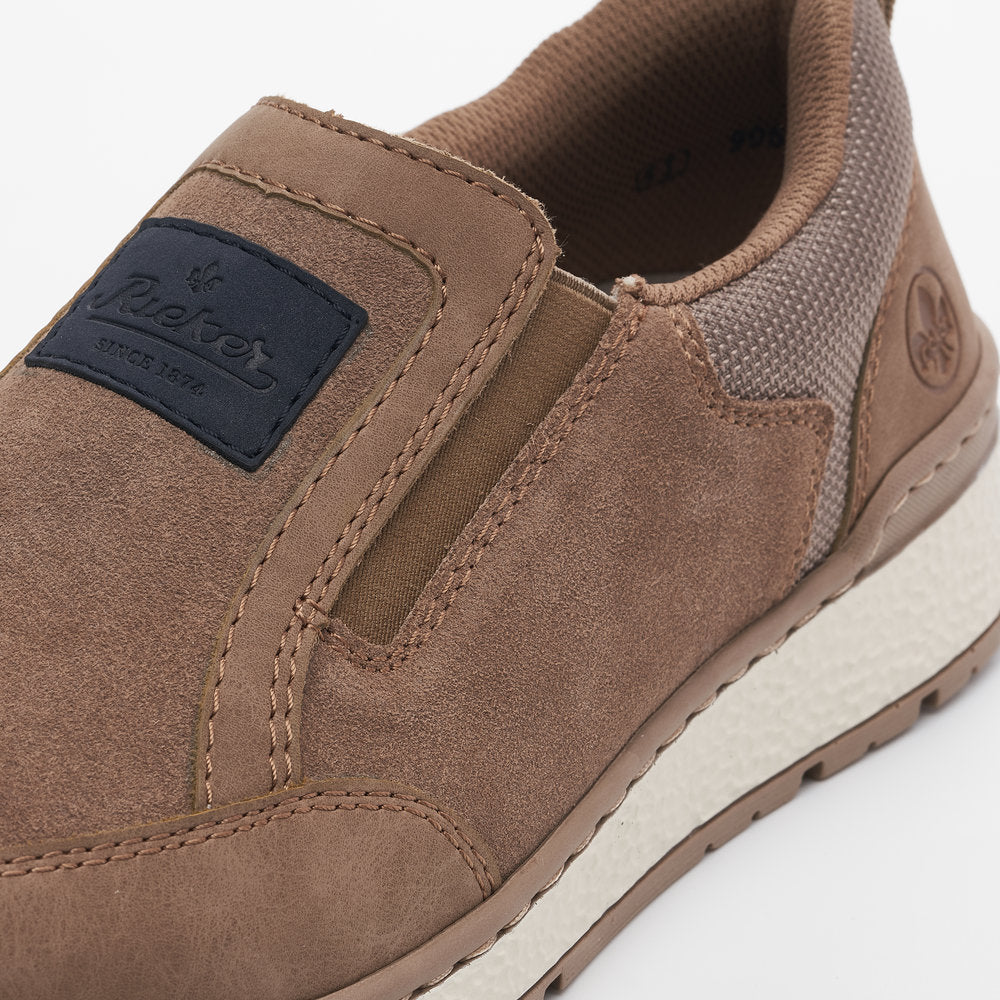 Rieker B9053-64 Beige H Fit Slip On Shoes