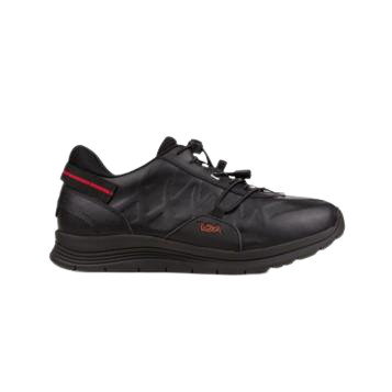 YDA C1Y-YDAW20 Black Leather Mens Trainer with Black Sole