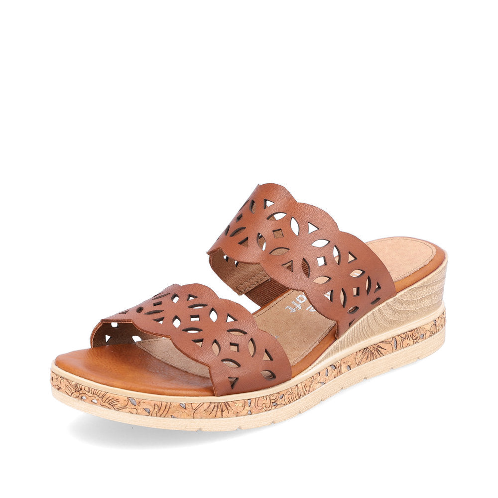 Remonte D3065-24 Brown Slip On Wedge Sandals