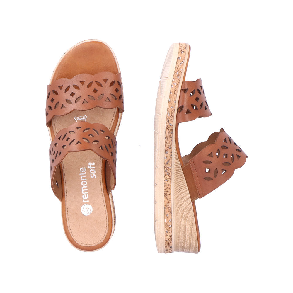 Remonte D3065-24 Brown Slip On Wedge Sandals