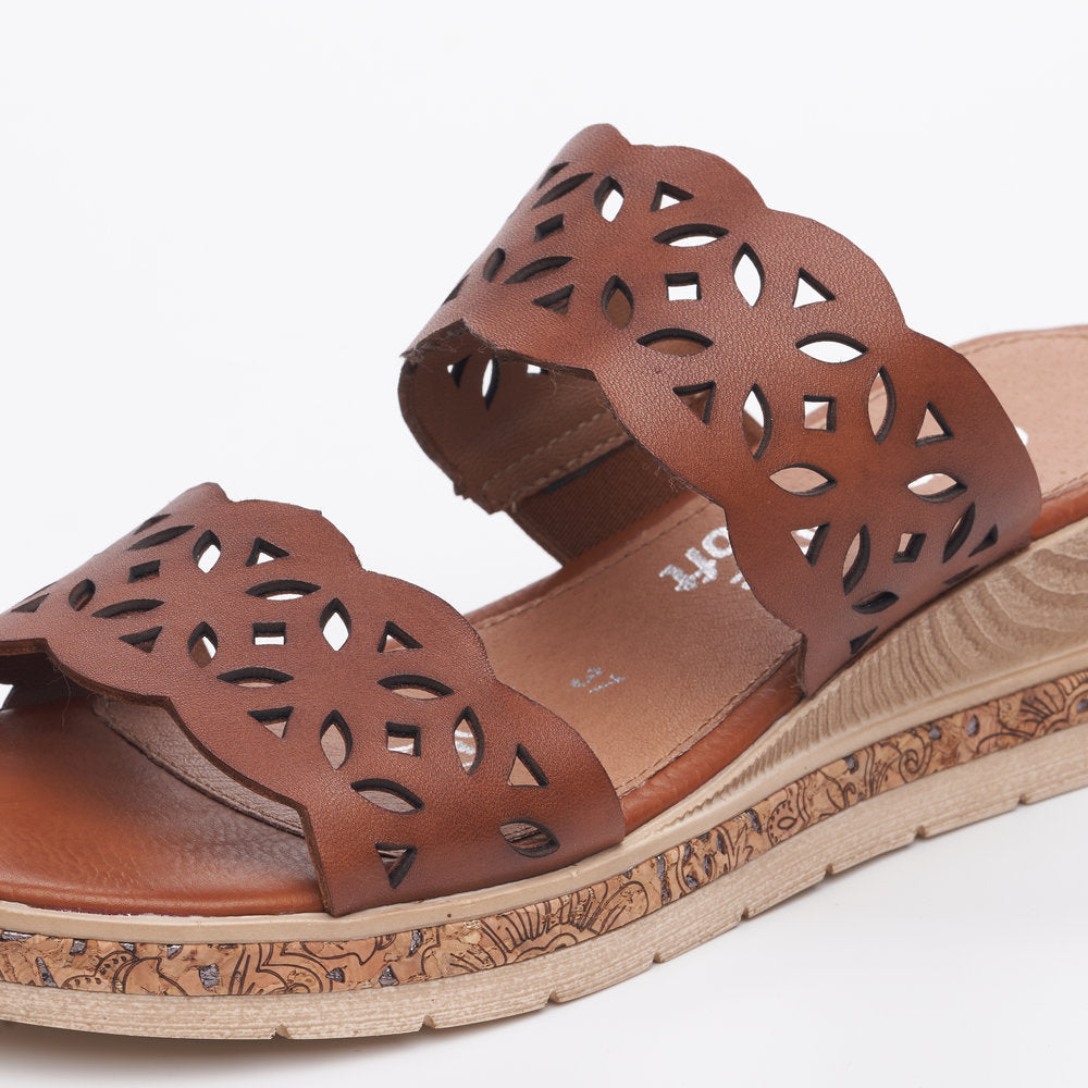 Remonte D3065-24 Brown Slip On Wedge Sandals