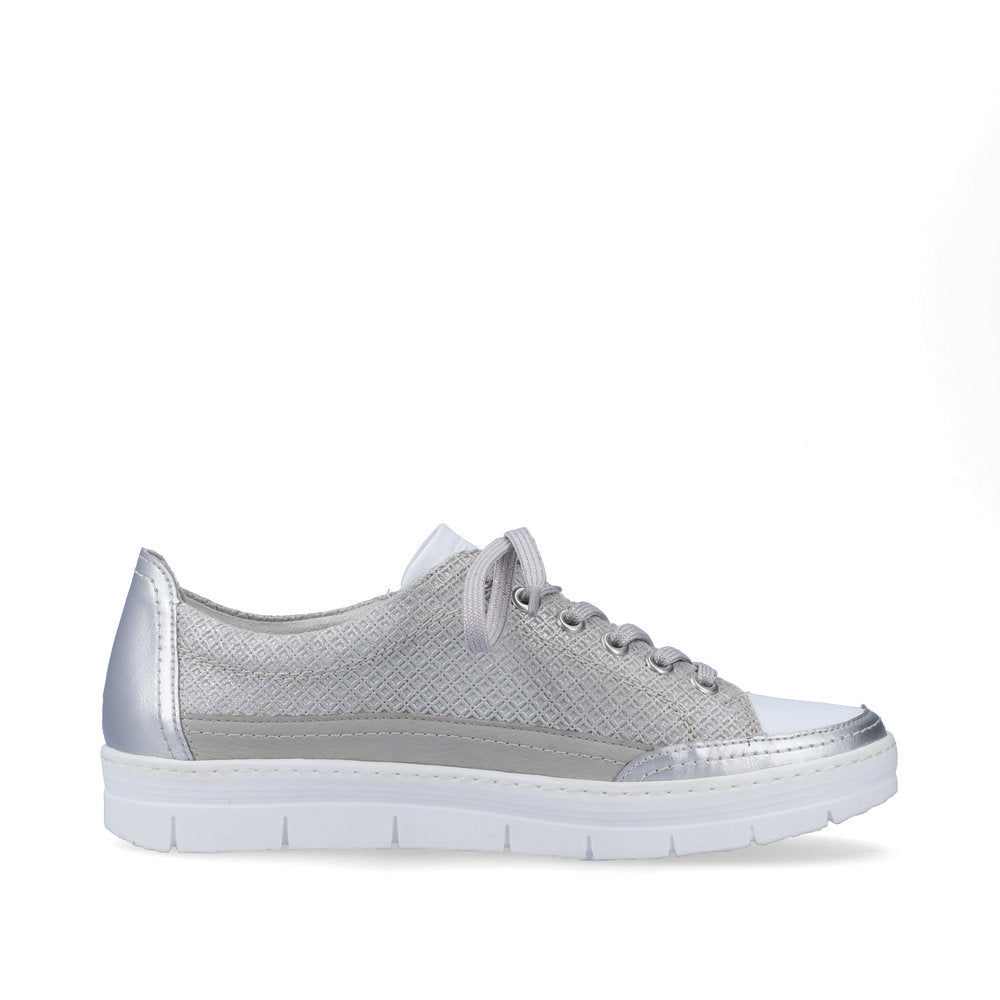 Remonte D5826-90 Silver Platinum Trainers with Zip