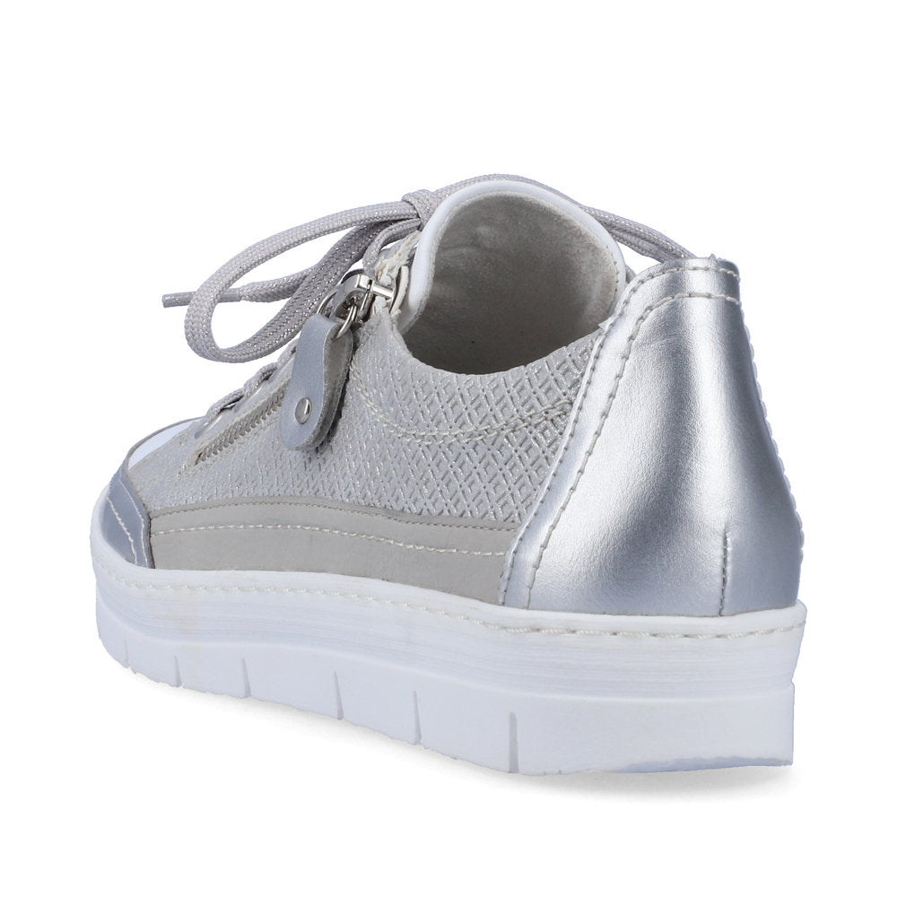 Remonte D5826-90 Silver Platinum Trainers with Zip