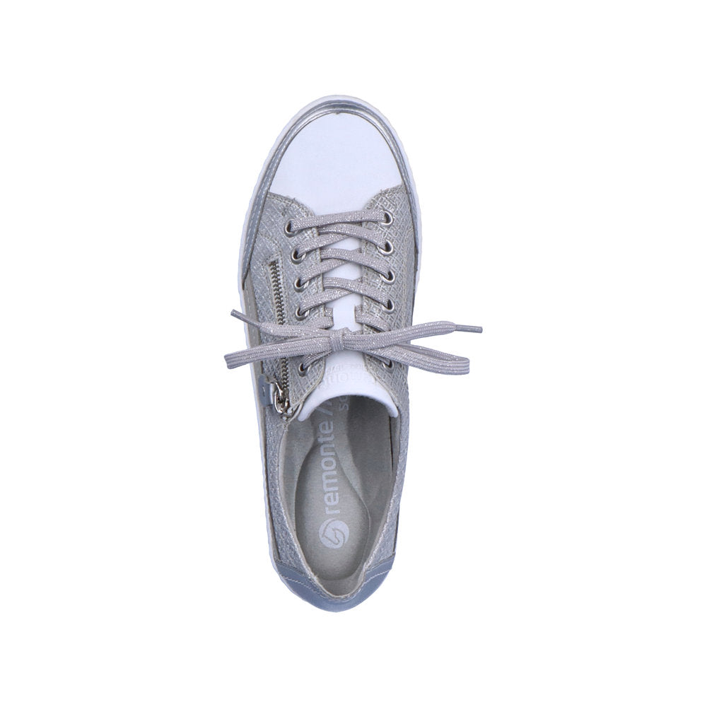 Remonte D5826-90 Silver Platinum Trainers with Zip