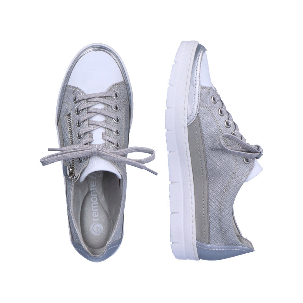 Remonte D5826-90 Silver Platinum Trainers with Zip