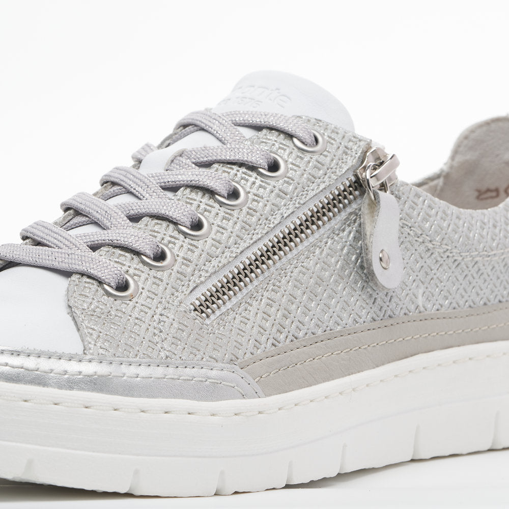 Remonte D5826-90 Silver Platinum Trainers with Zip