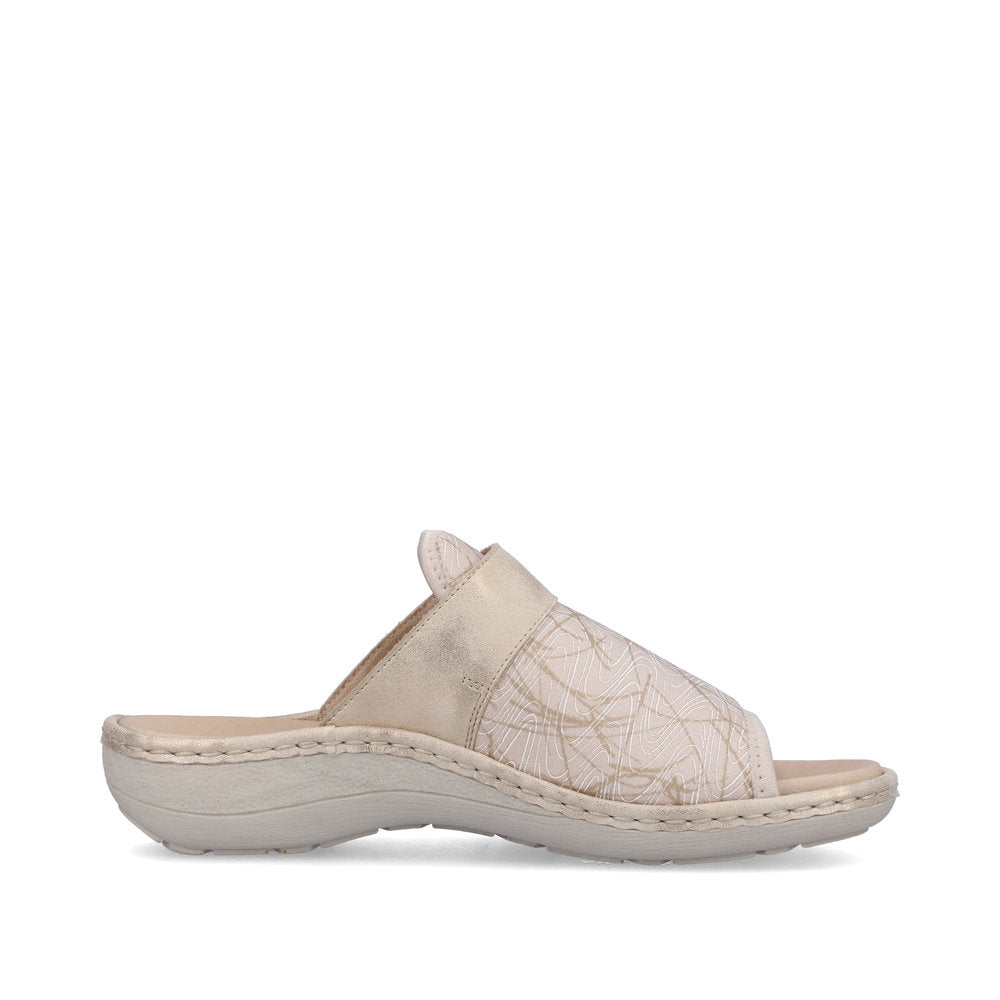 Remonte D7664-60 Gold & Beige Slip On Sandals