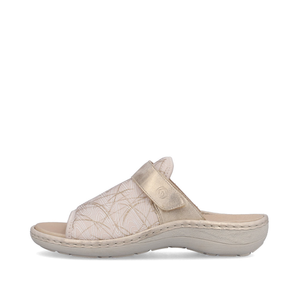 Remonte D7664-60 Gold & Beige Slip On Sandals
