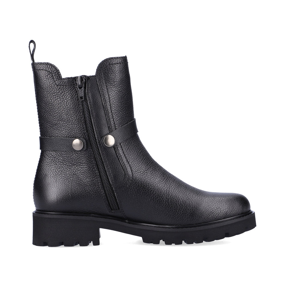 Remonte D8695-01 Black Boots with Chain Detailing