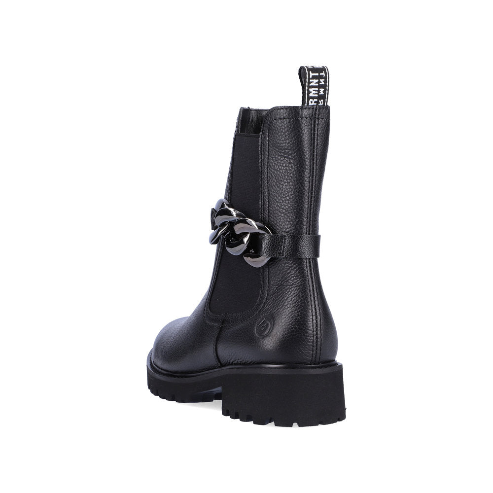 Remonte D8695-01 Black Boots with Chain Detailing