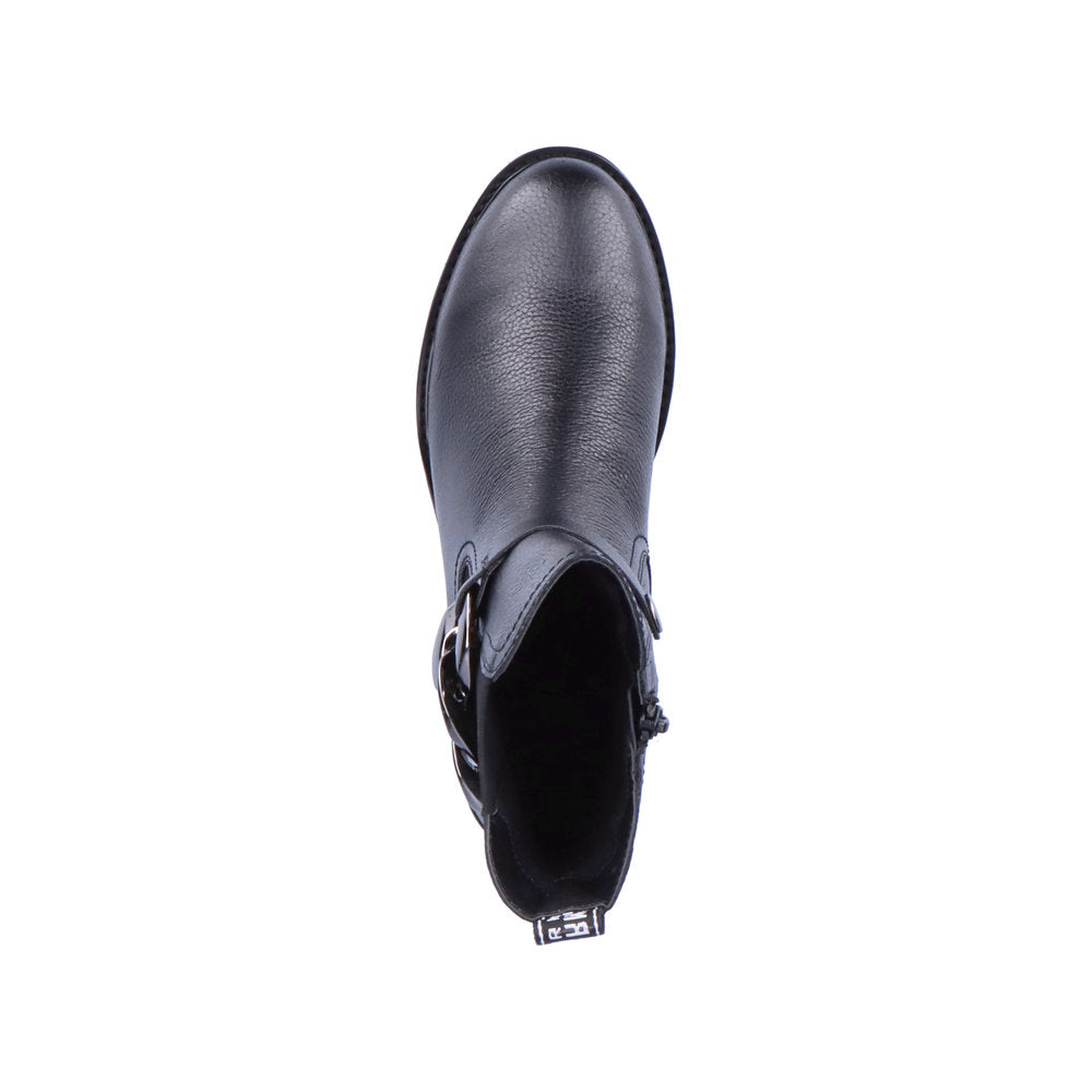 Remonte D8695-01 Black Boots with Chain Detailing