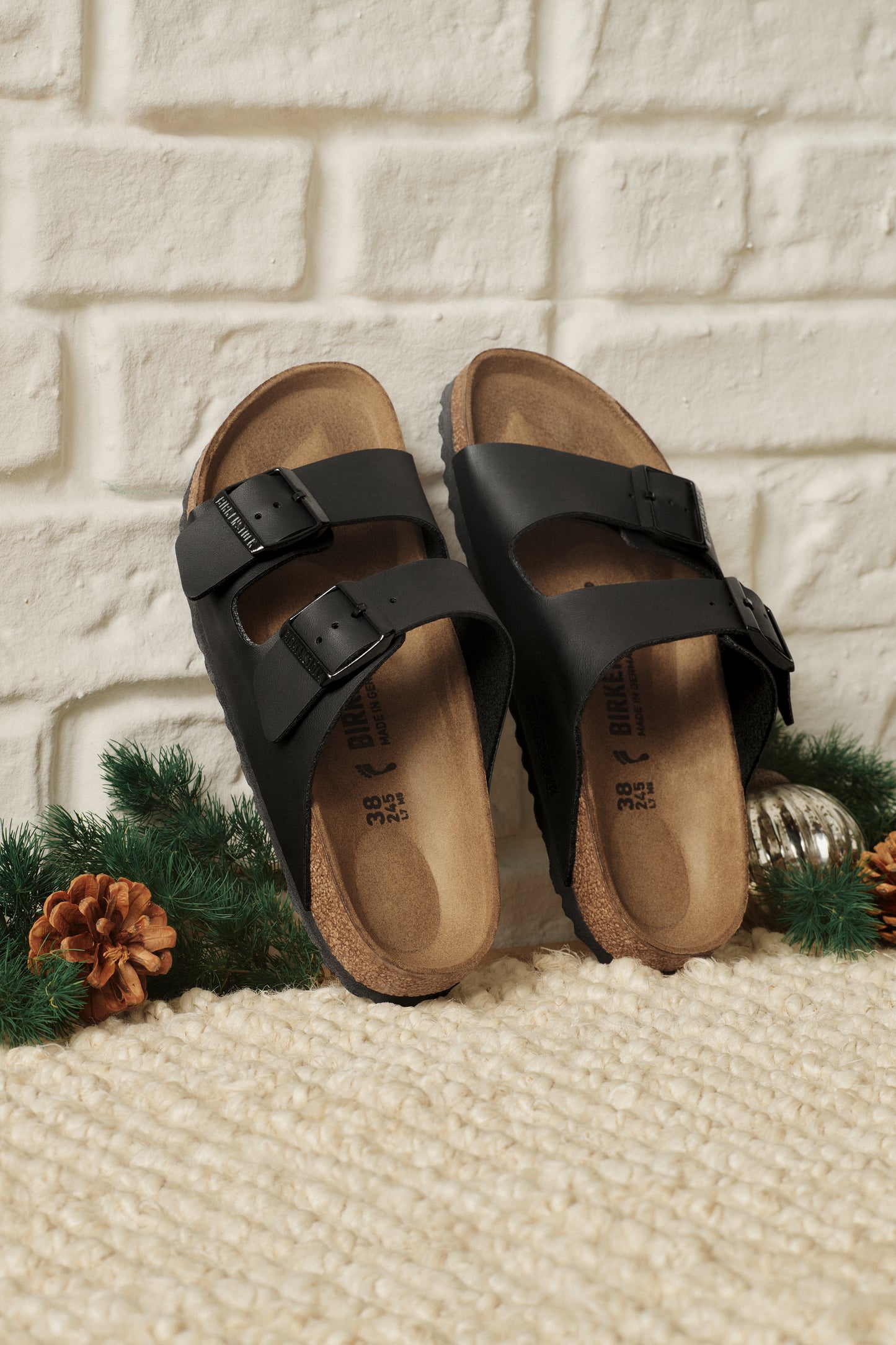 Birkenstock 51793/0051793 Arizona Birko-Flor Black Sandals with Pin & Buckle