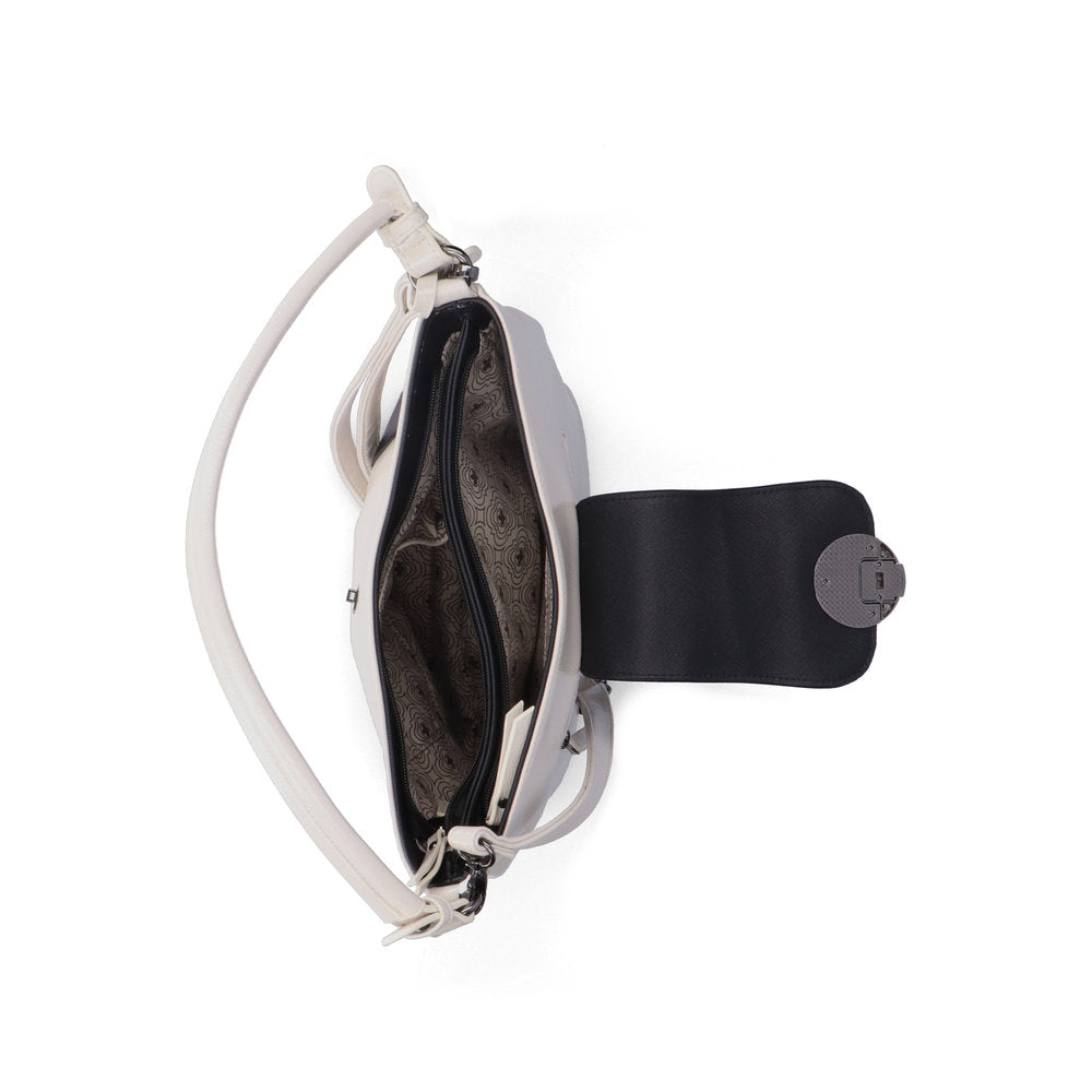 Rieker H1087-80 Off White & Black Handbag