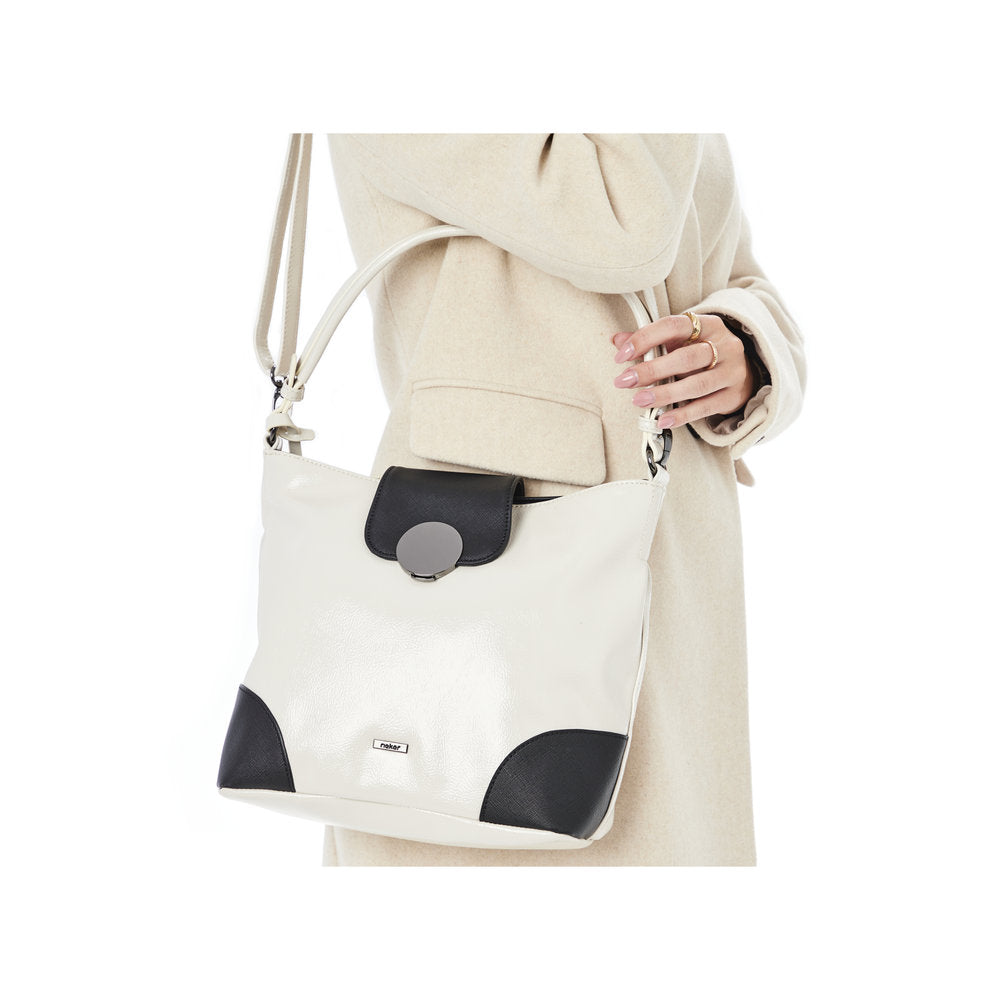 Rieker H1087-80 Off White & Black Handbag