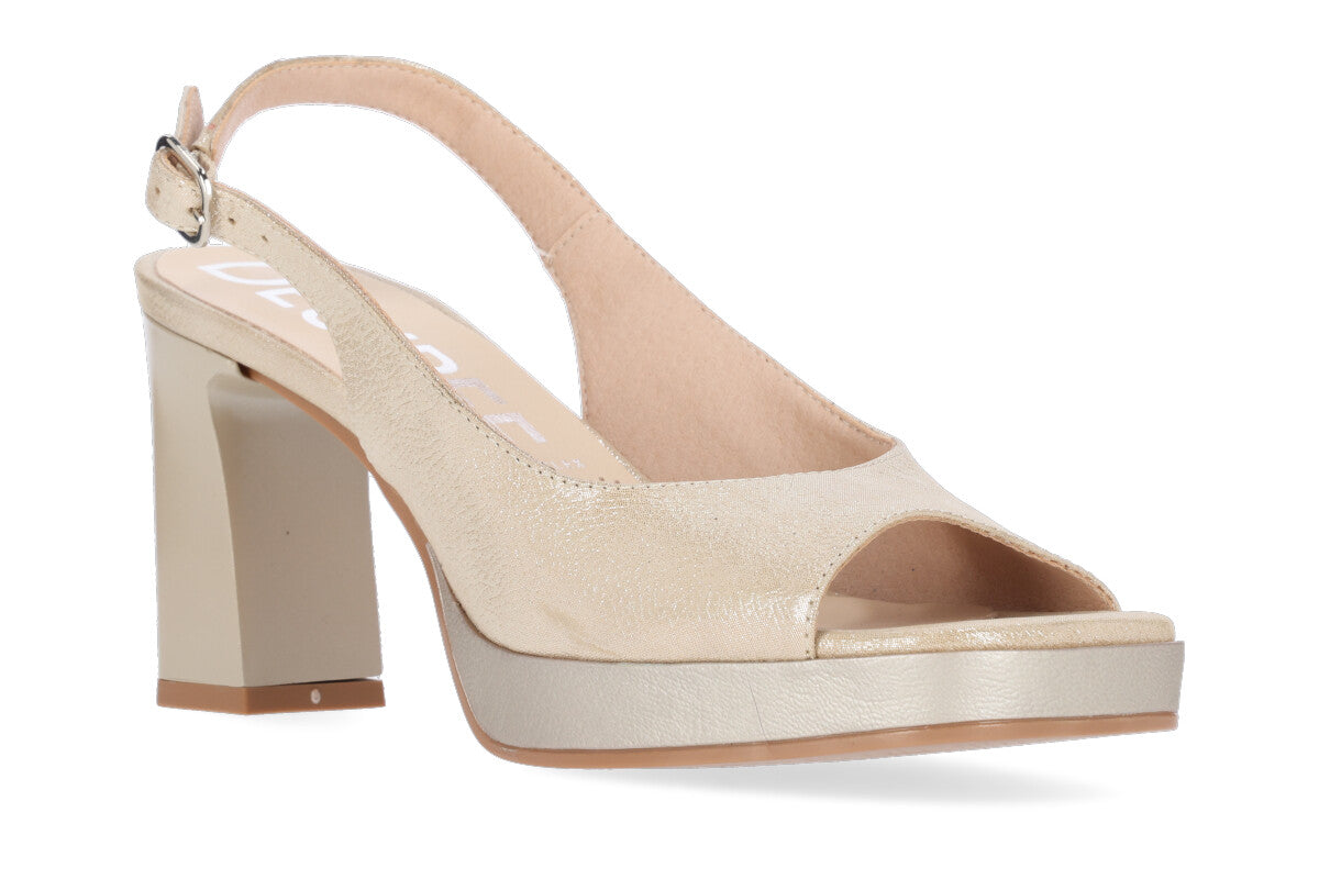 Desiree Judit8 Astana Champagne Gold Slingback Platform Heels