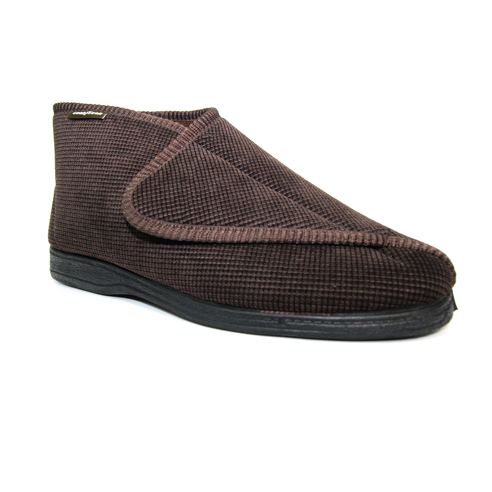 Goodyear KMG119 Drake Brown Velcro Memory Foam Slippers