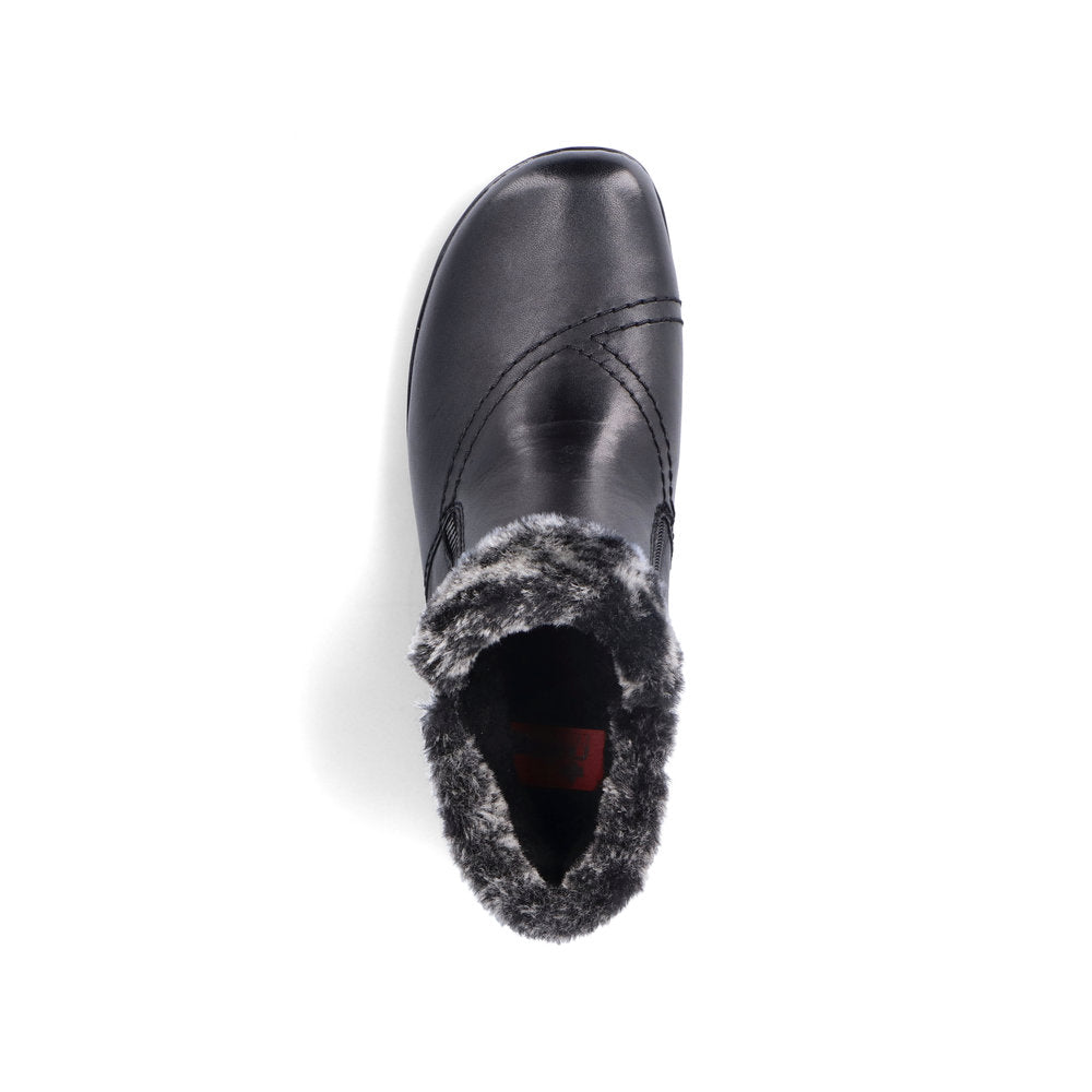 Rieker L1868-00 Tex Black Boots with Fur