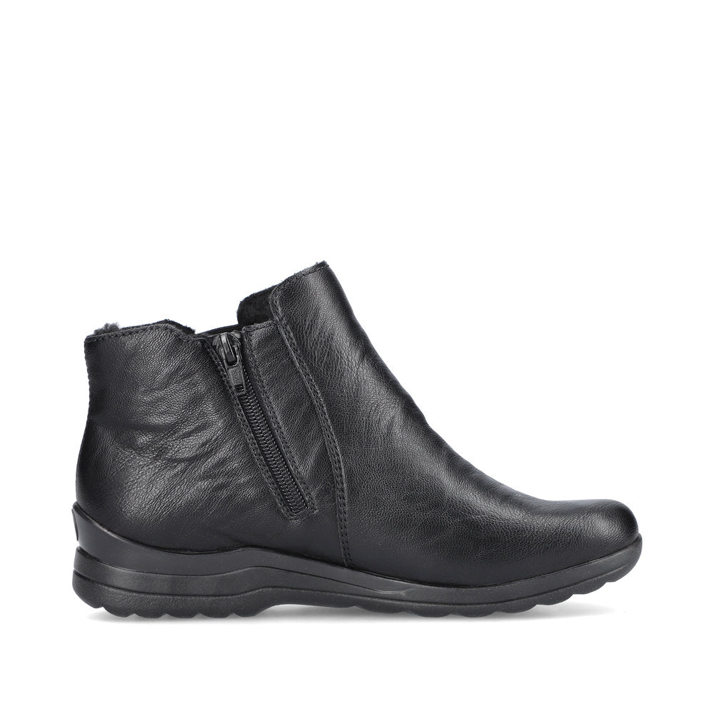 Rieker L1882-00 Black Ankle Boots with Extra Width