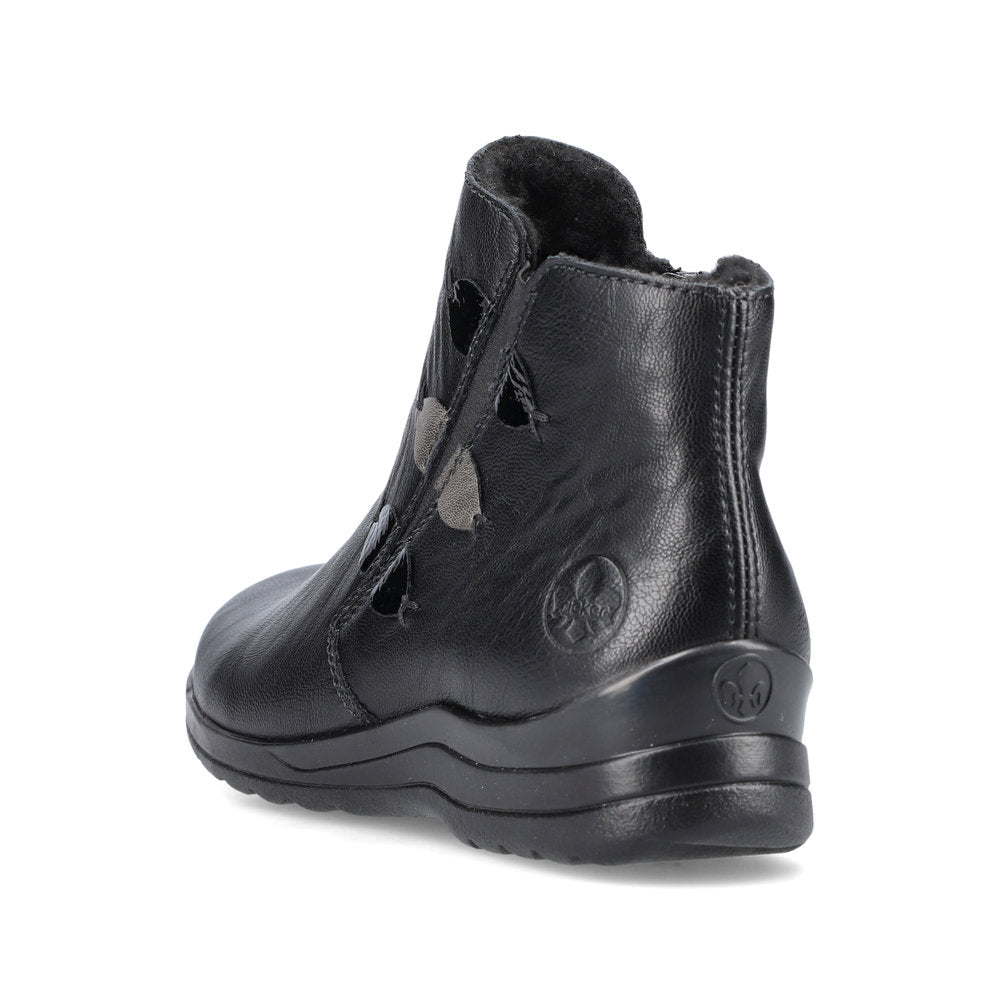 Rieker L1882-00 Black Ankle Boots with Extra Width