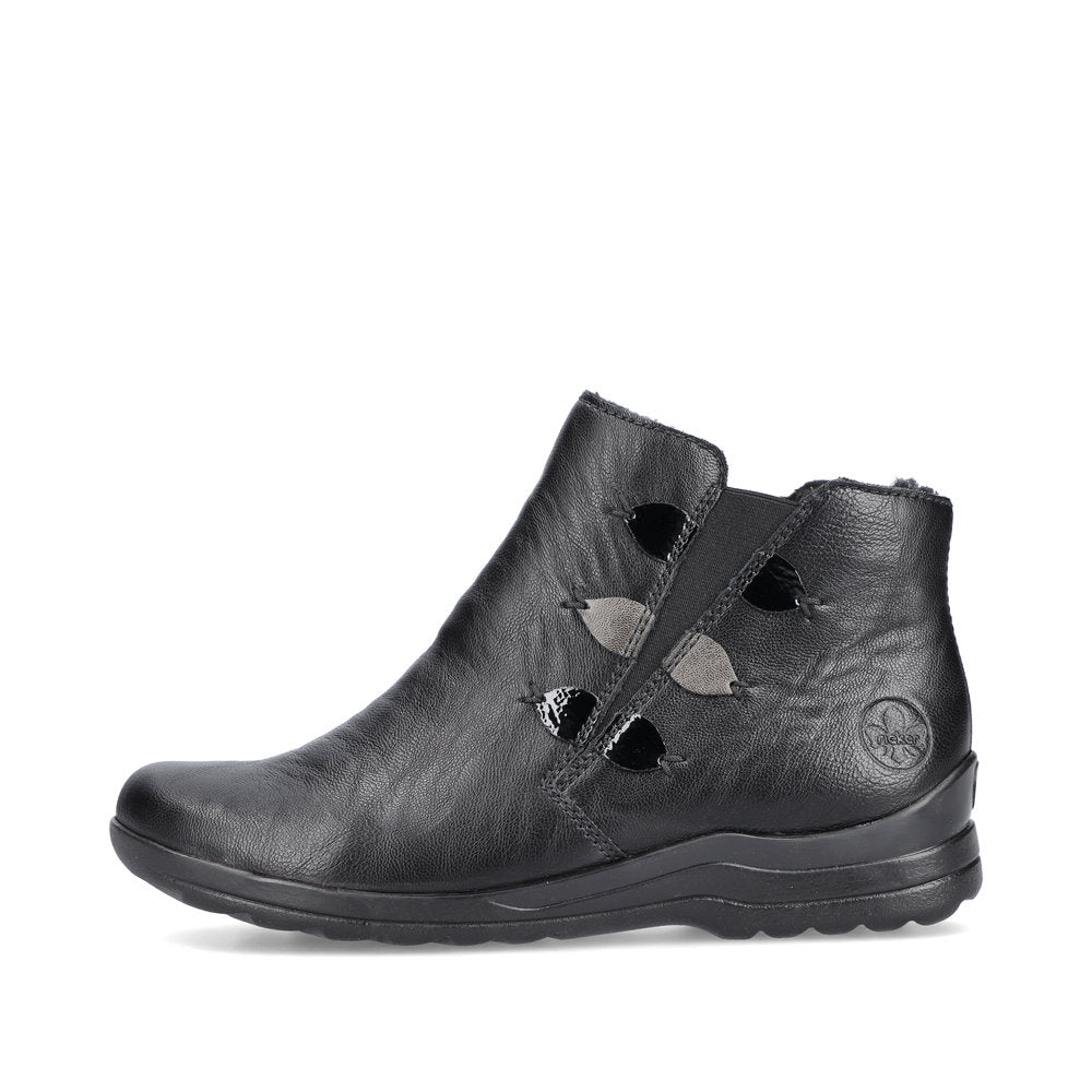 Rieker L1882-00 Black Ankle Boots with Extra Width
