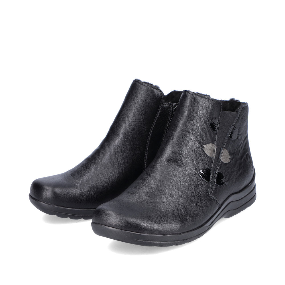 Rieker L1882-00 Black Ankle Boots with Extra Width