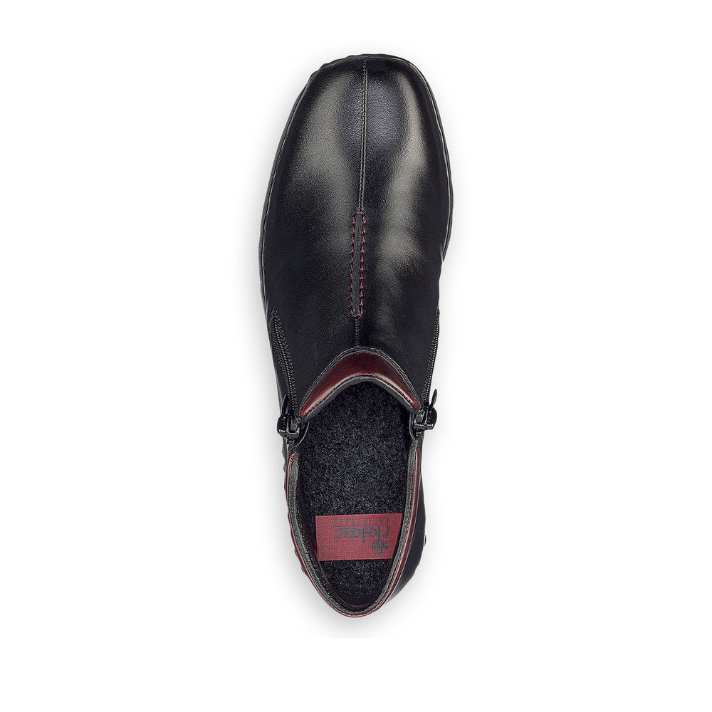 Rieker L3882-00 Black & Wine Shoes