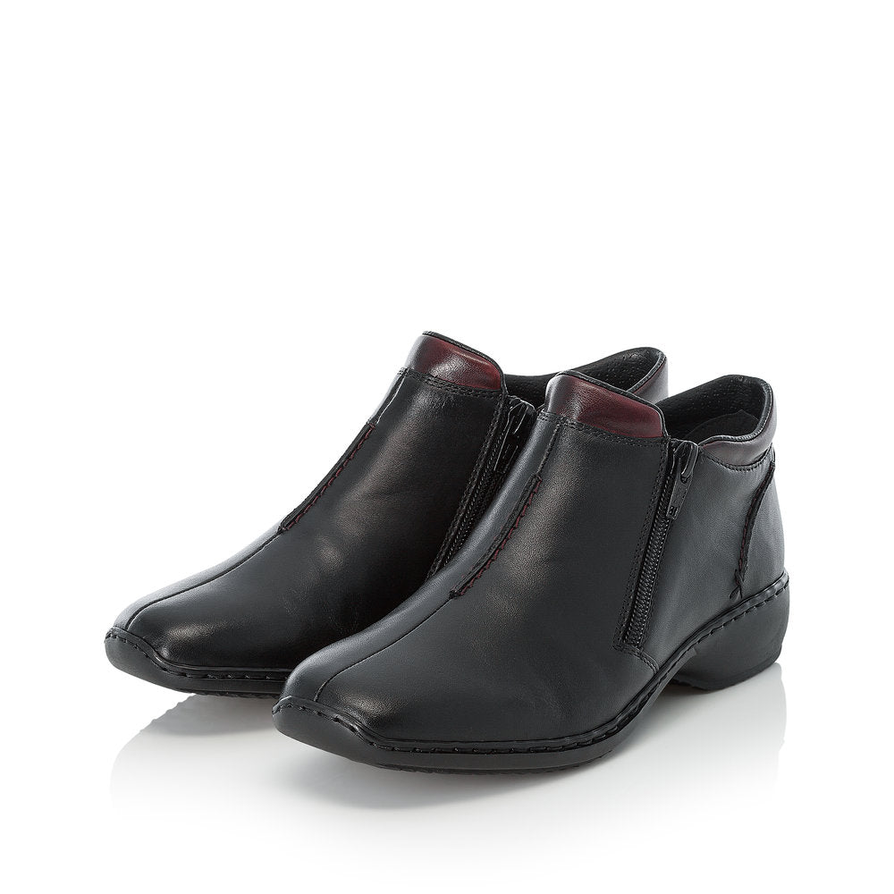 Rieker L3882-00 Black & Wine Shoes