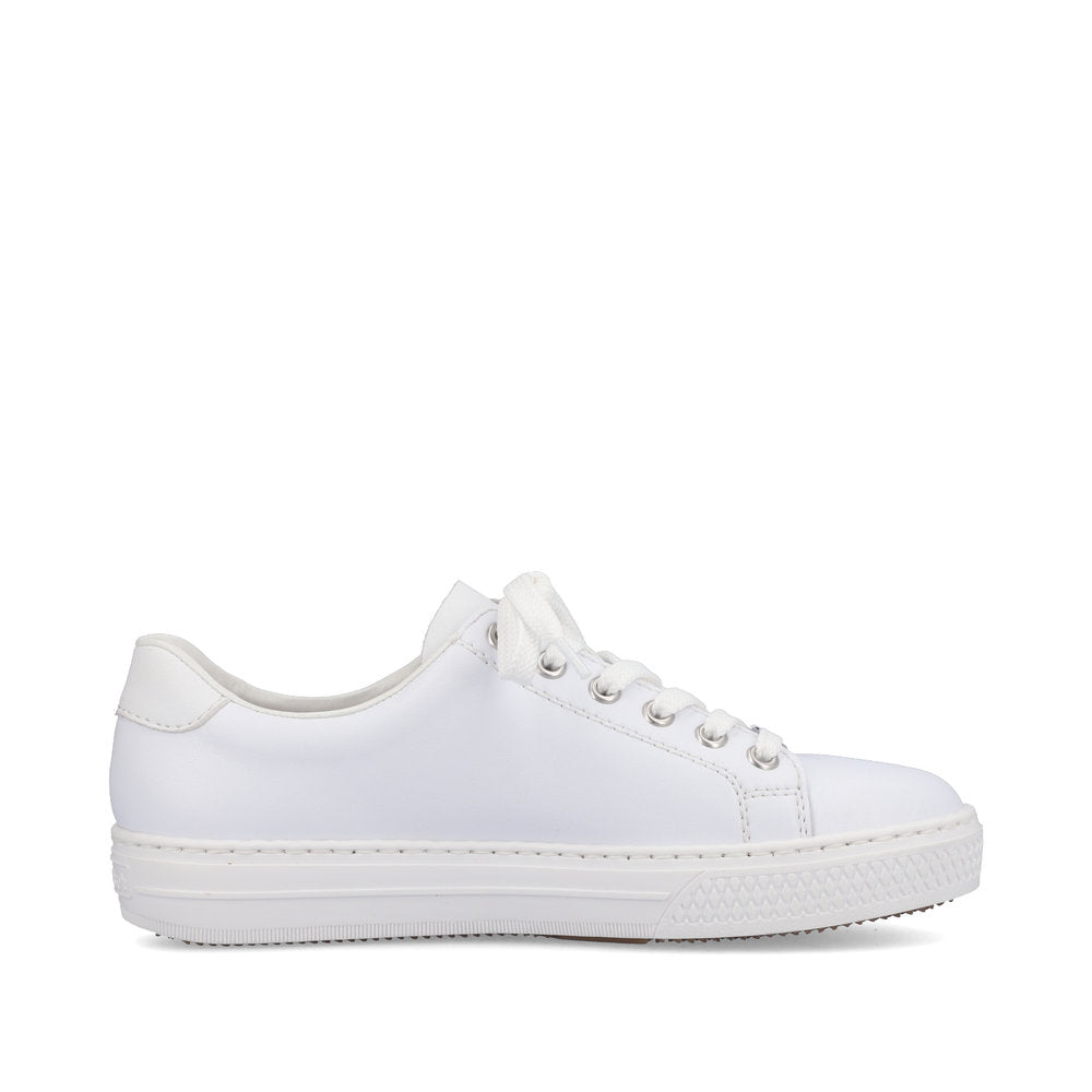 Rieker L59L1-83 White Sneakers with Zip and Lace