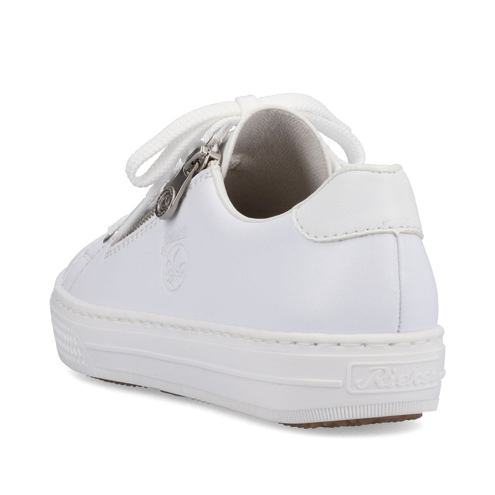 Rieker L59L1-83 White Sneakers with Zip and Lace