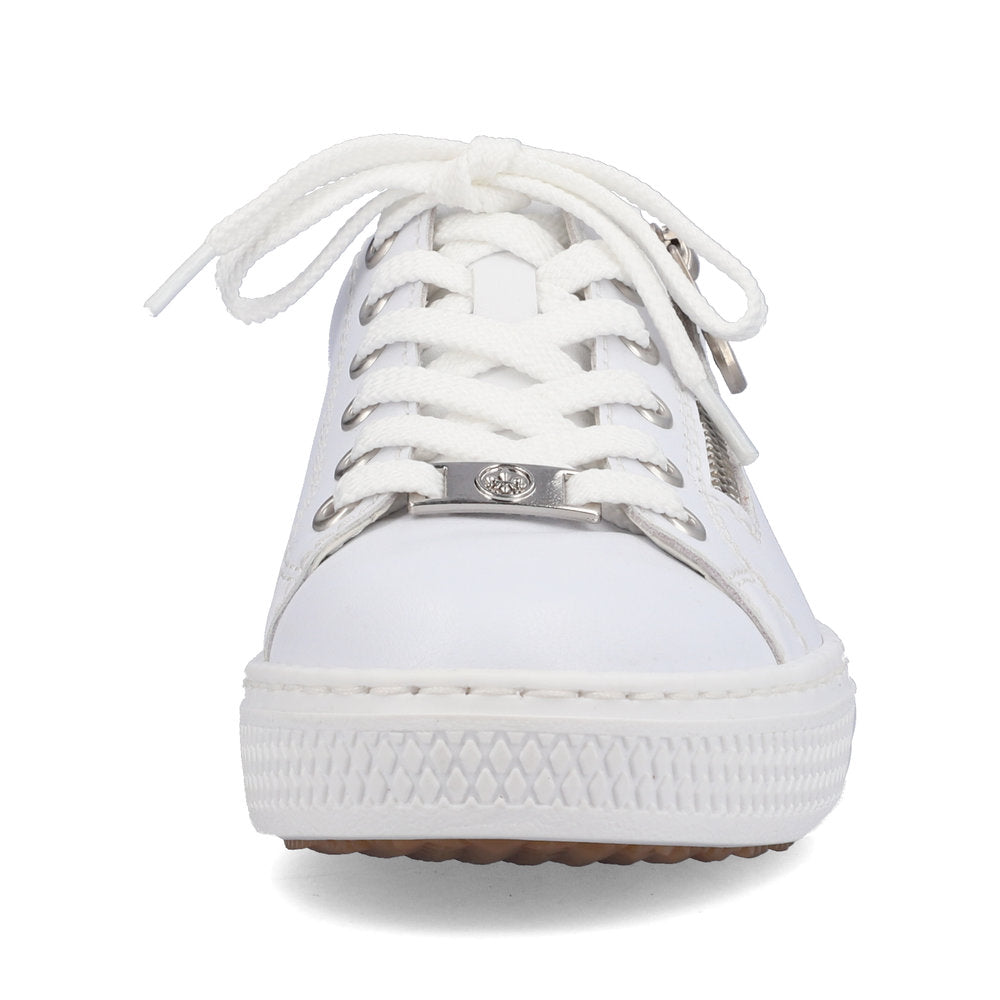 Rieker L59L1-83 White Sneakers with Zip and Lace