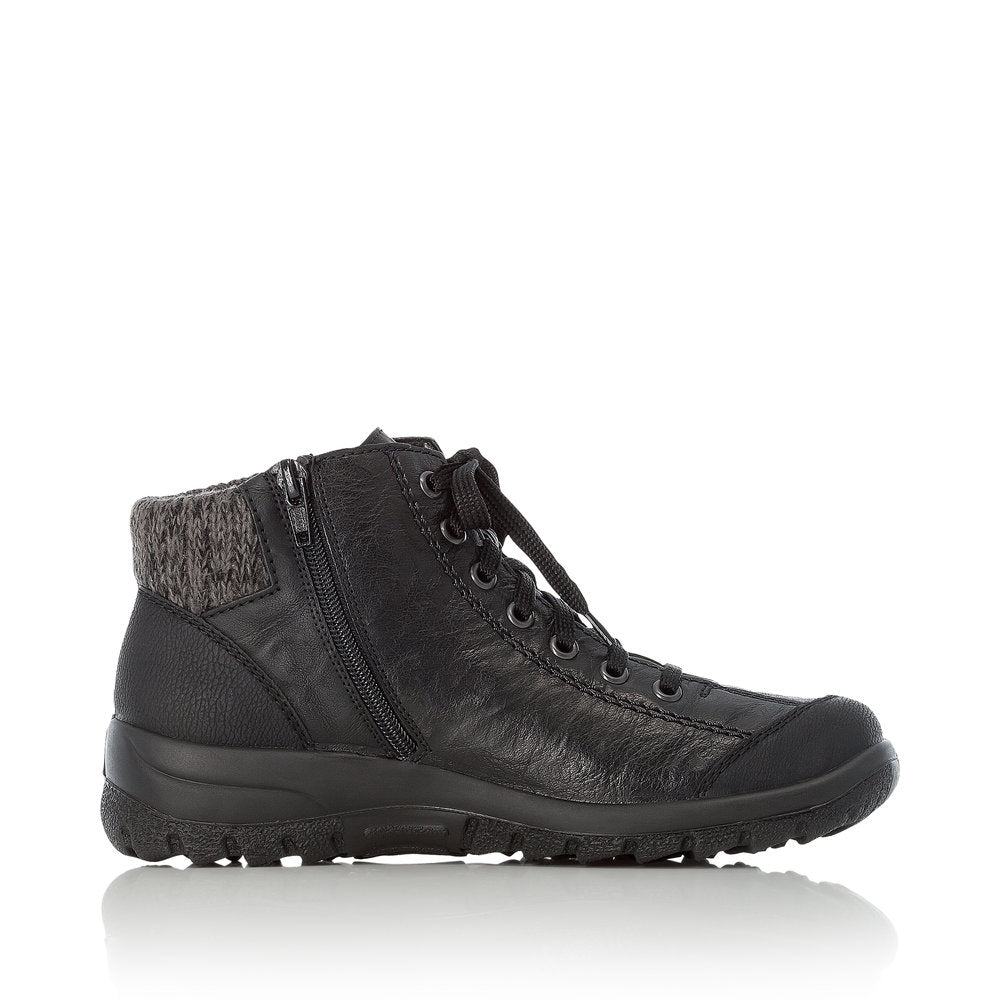 Rieker L7110-01 Tex Black Boots with Lambswool Lining