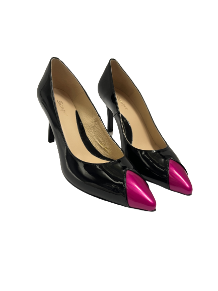 Sempre L7989 442 Black Fushia Pink Patent Heels