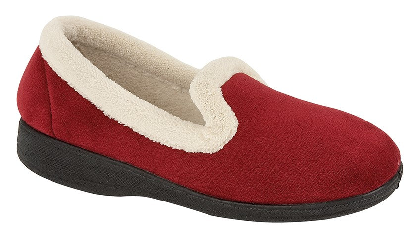 Sleepers LS340BD Sophia Wine Tab Slippers with Memory Foam