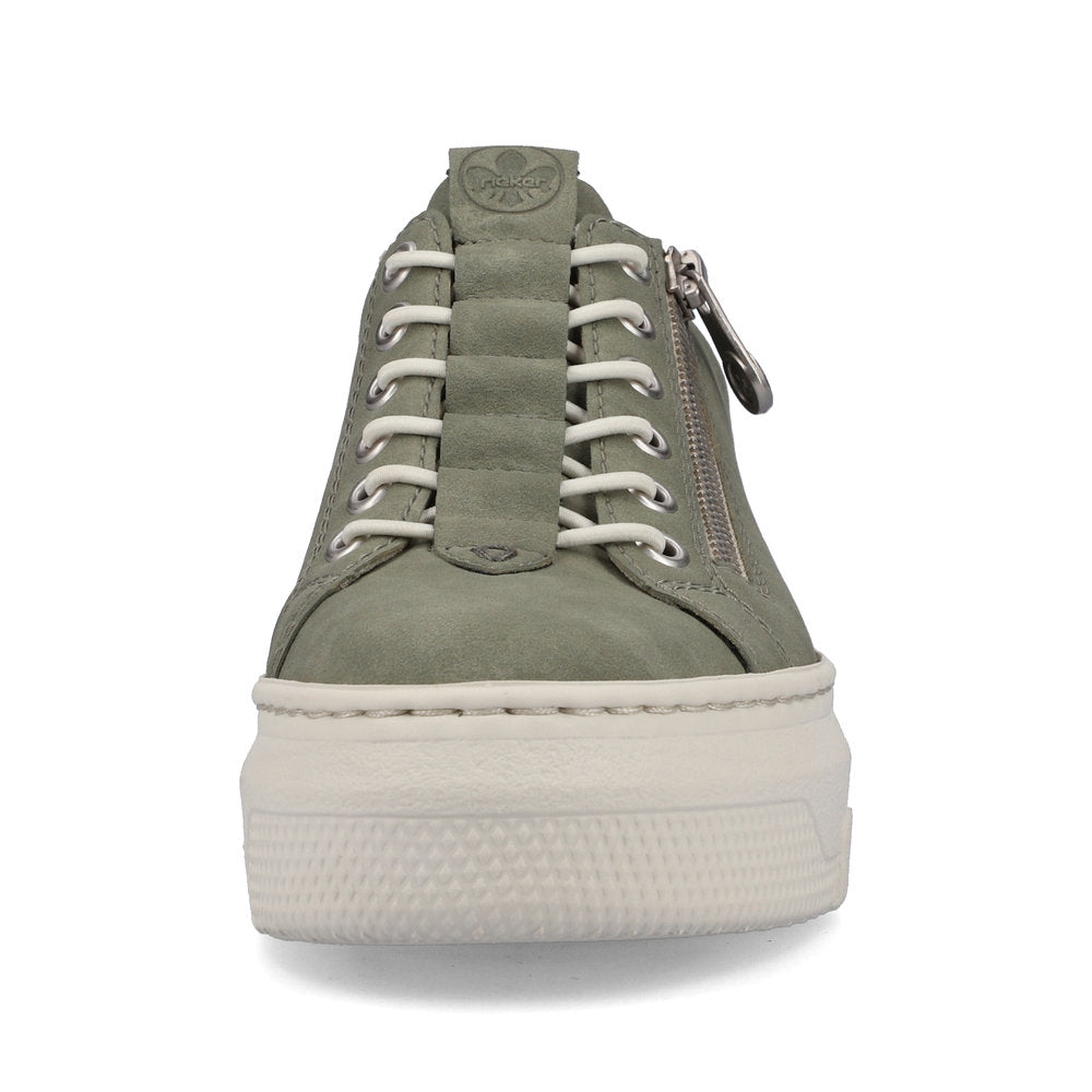 Rieker M1952-52 Green Sneakers with Zip & Leopard Heel