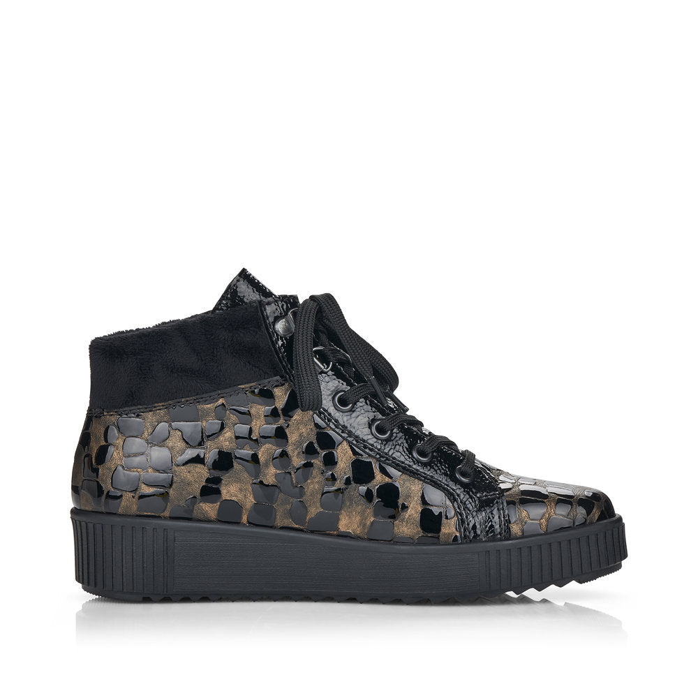 Rieker M6441-90 Black/Bronze Combi Ankle Boots