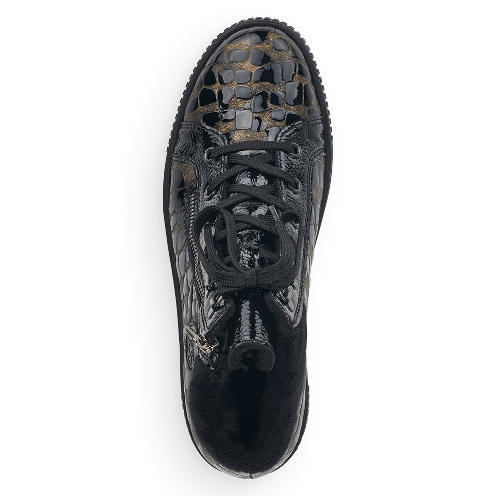Rieker M6441-90 Black/Bronze Combi Ankle Boots