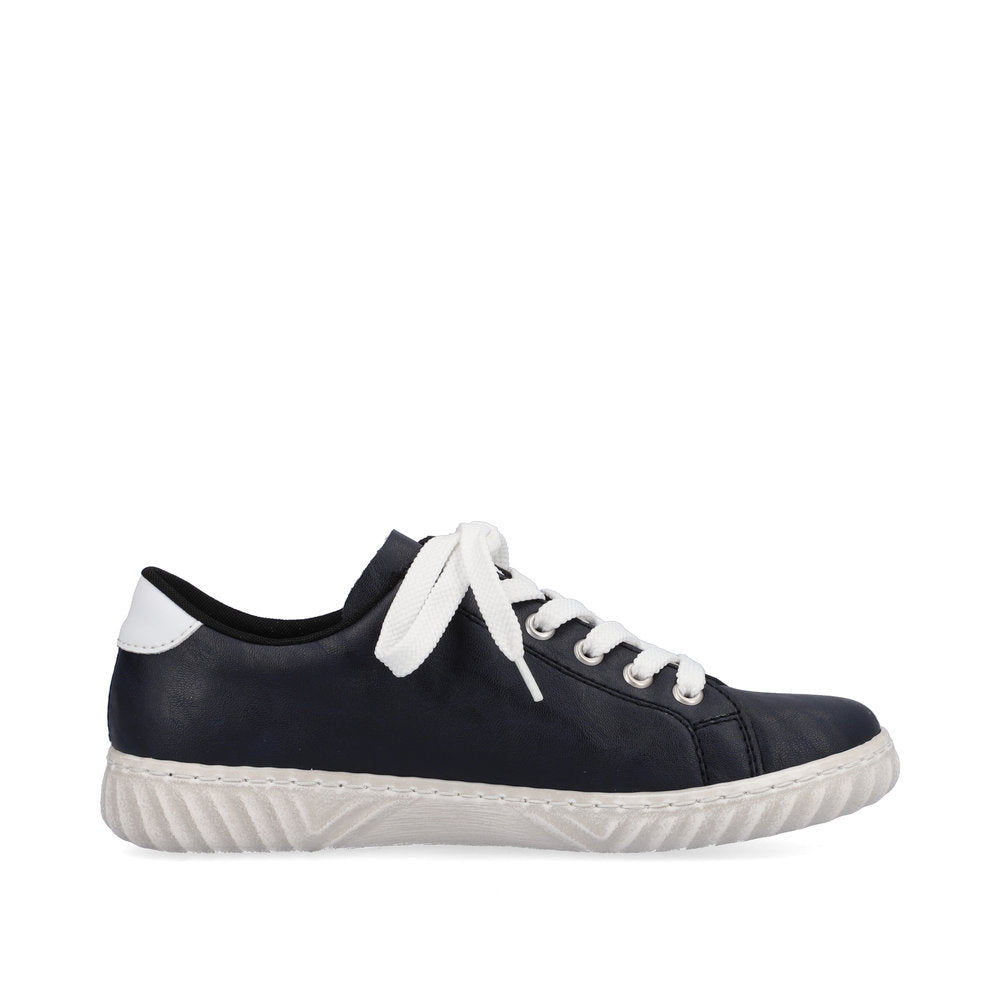 Rieker N0910-14 Navy Colour Stitch Trainers